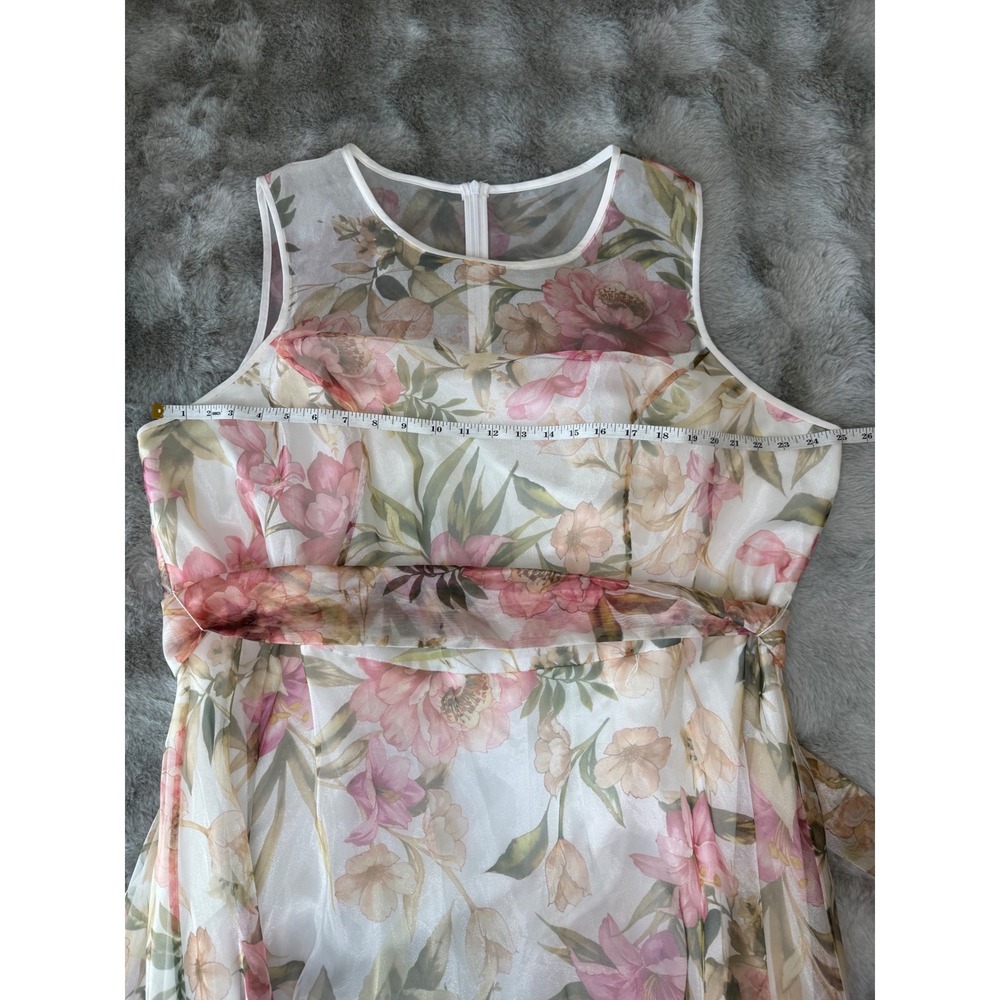 Eliza J Floral Sleeveless Maxi Dress Pink Cream Plus Size 22W Wedding Guest 0603 - Picture 4 of 5